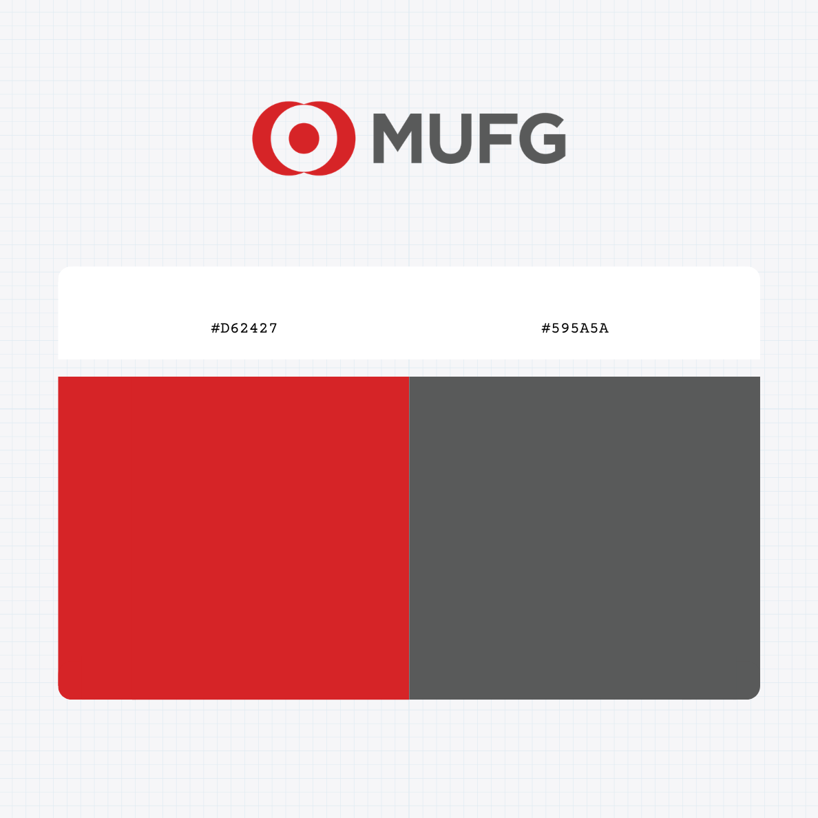 Mitsubishi UFJ Financial Group, Inc logo with HEX color values