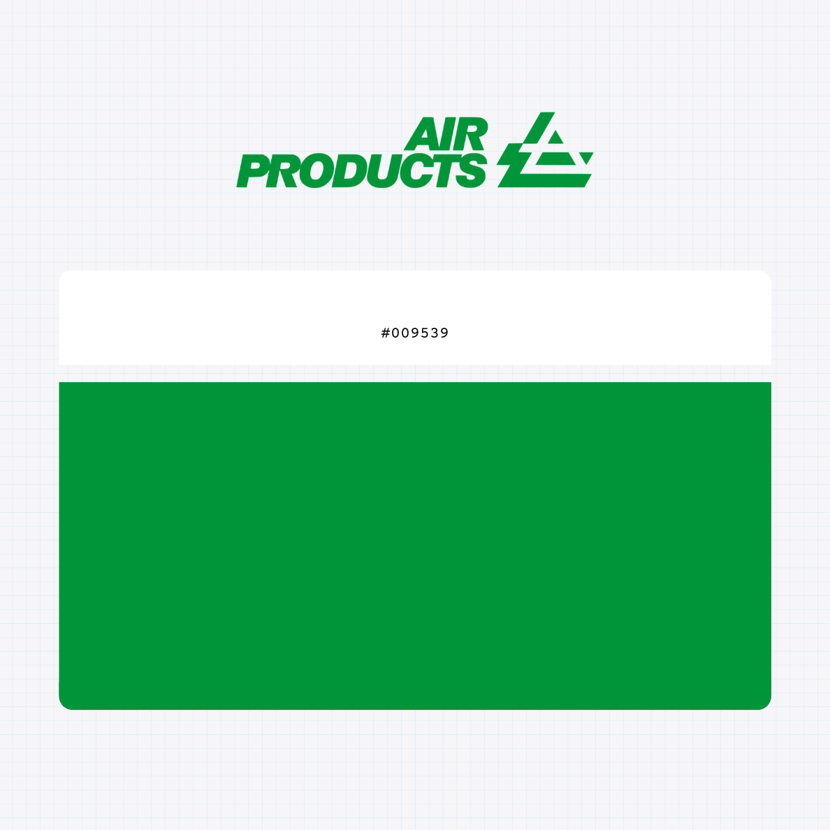 Air Products and Chemicals logo with HEX color values