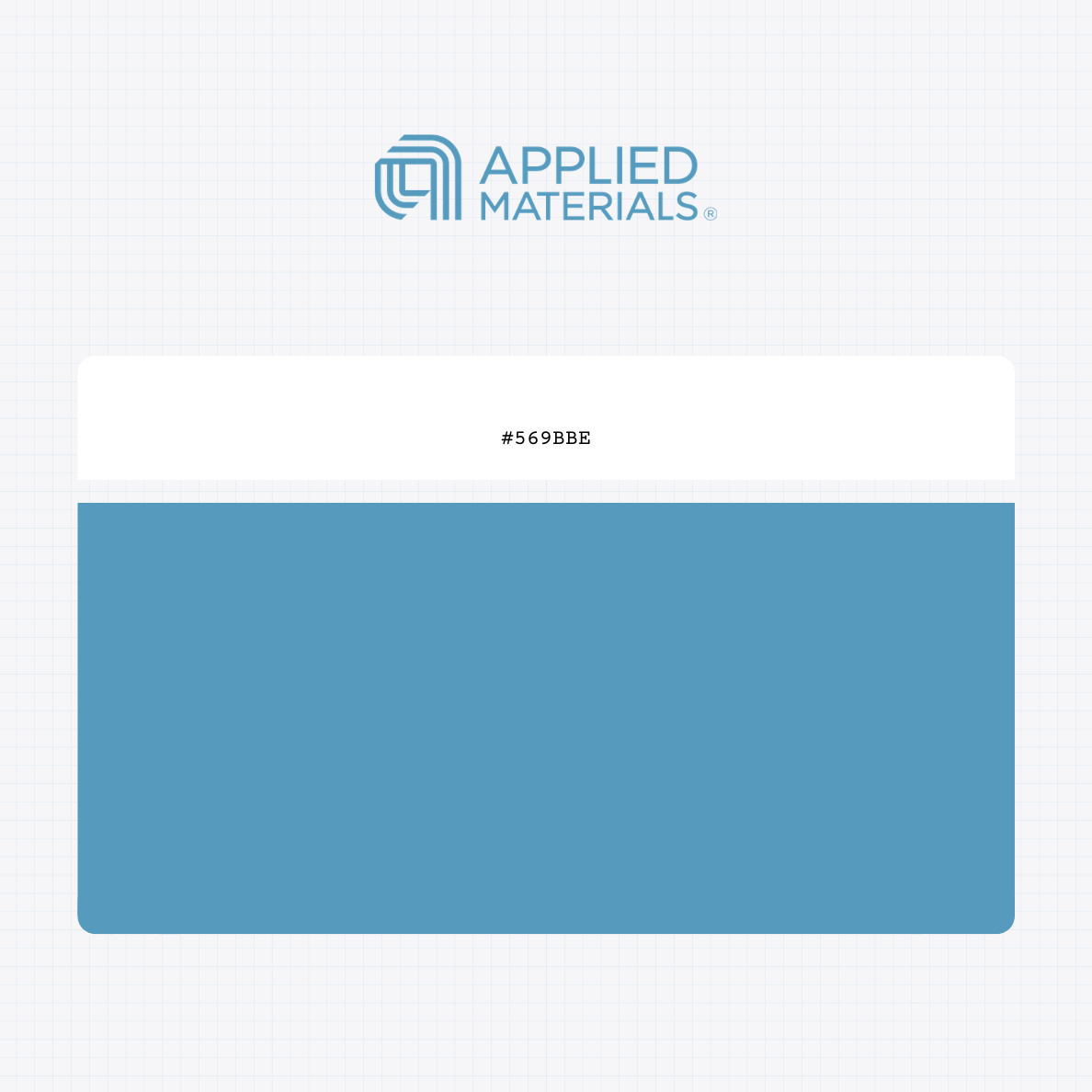 Applied Materials Inc logo with HEX color values