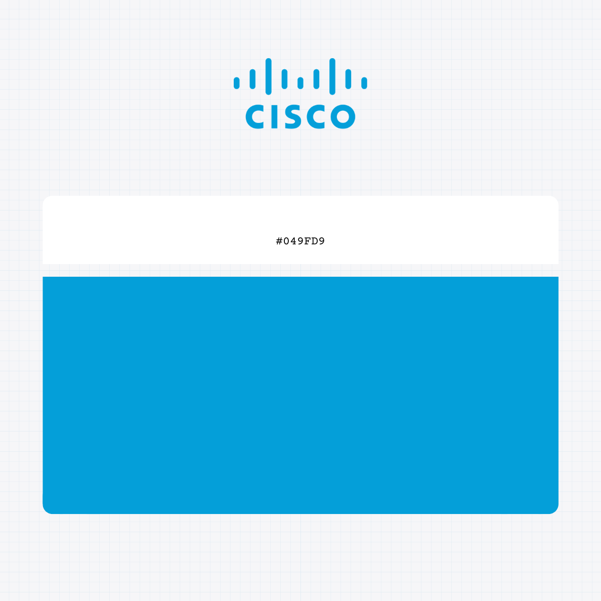 Cisco Systems Inc logo with HEX color values