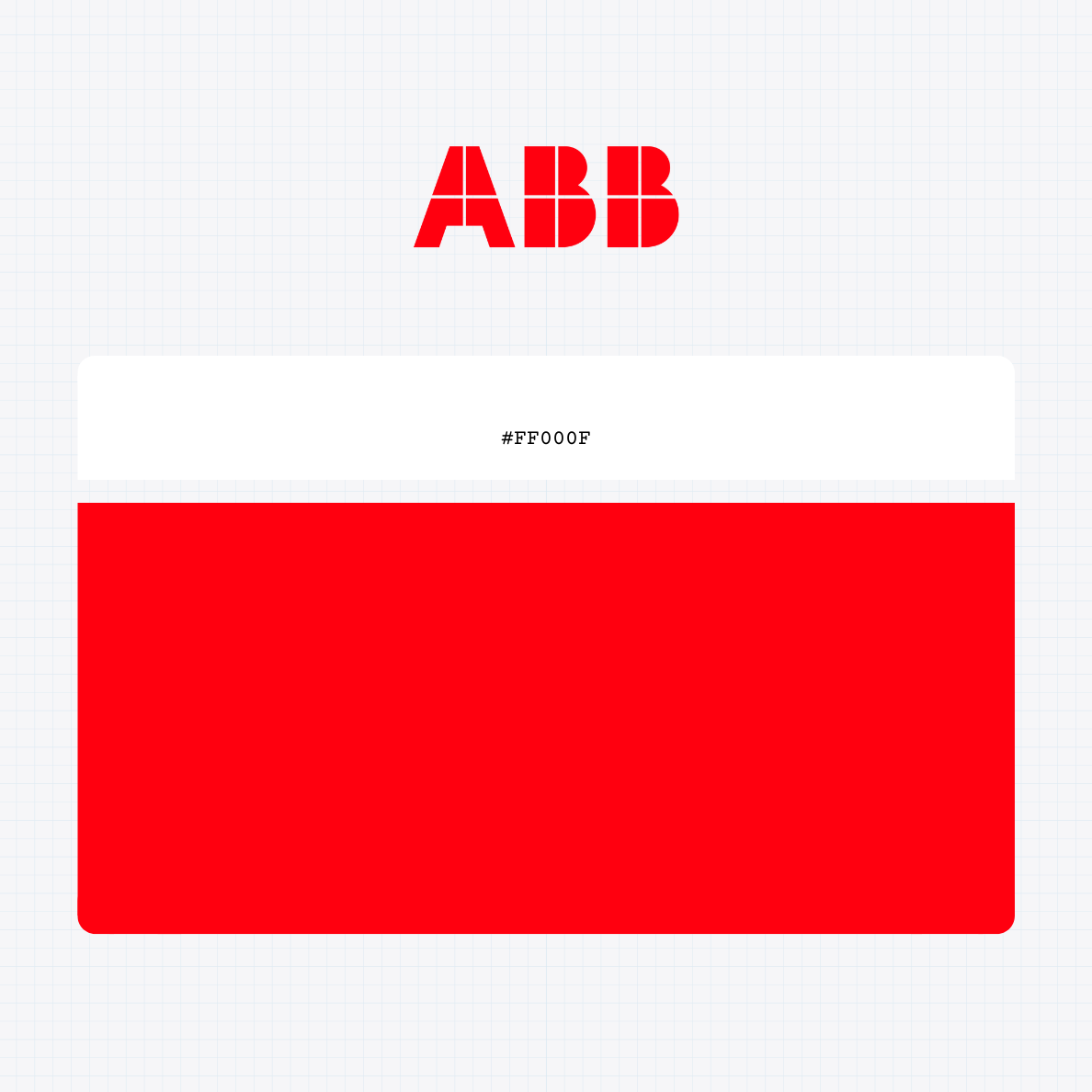 ABB Ltd logo with HEX color values