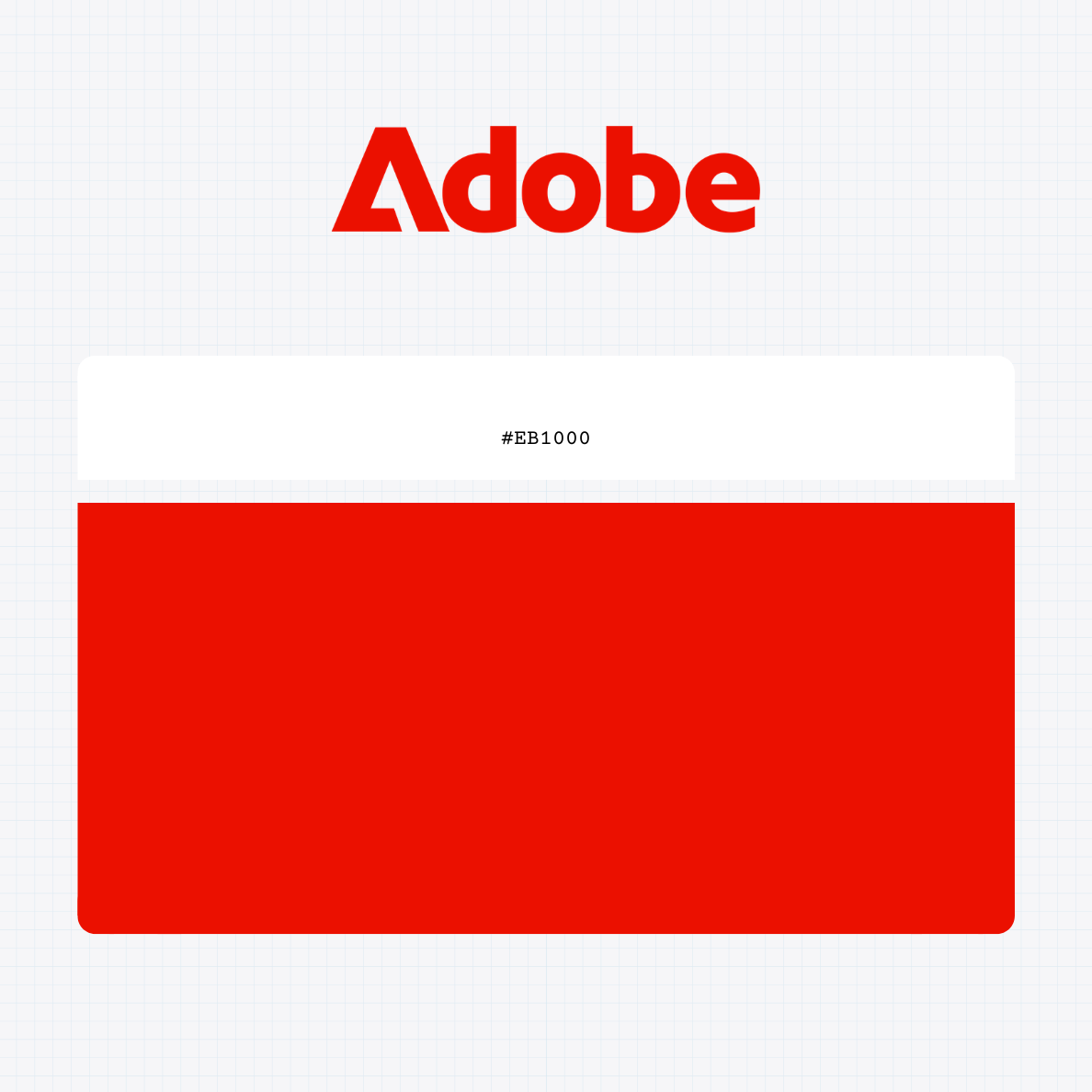 Adobe Inc. logo with HEX color values