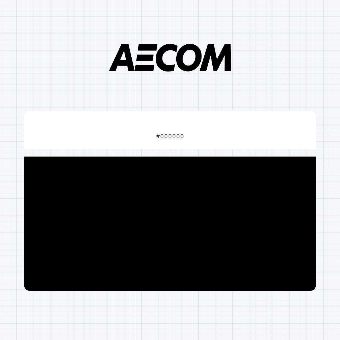 AECOM logo with HEX color values