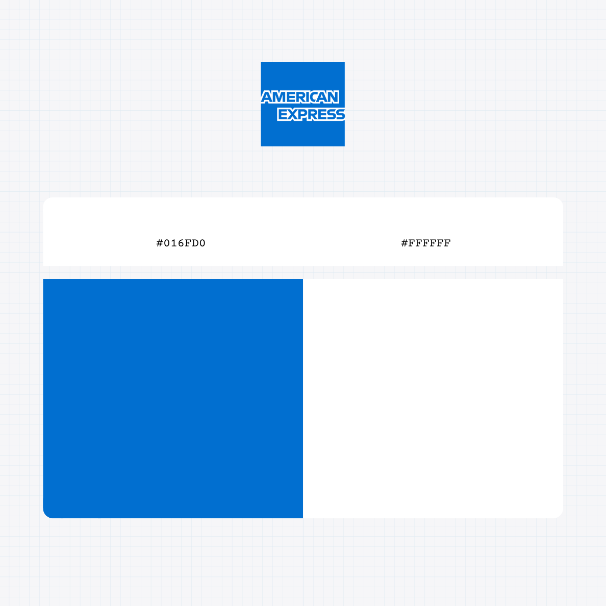 American Express Company logo with HEX color values