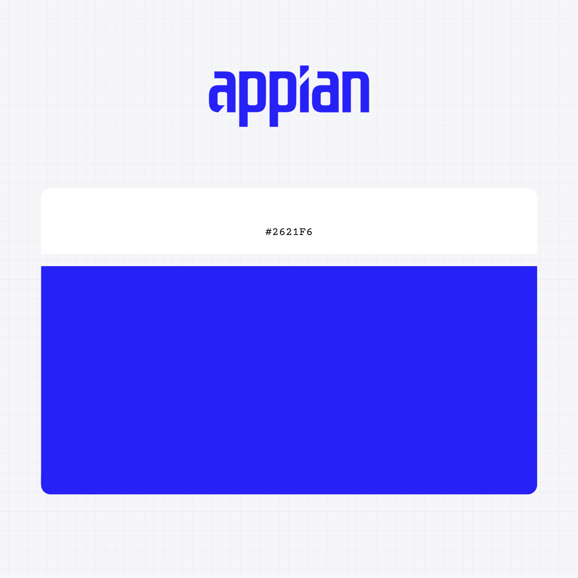 Appian Corporation logo with HEX color values