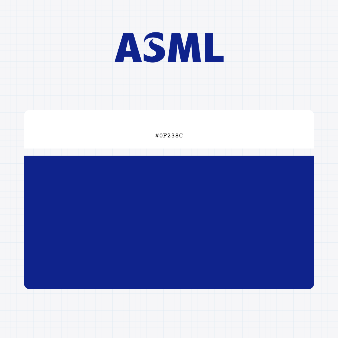 ASML Holding NV logo with HEX color values