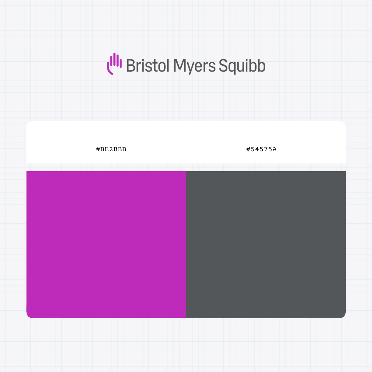Bristol-Myers Squibb Company logo with HEX color values