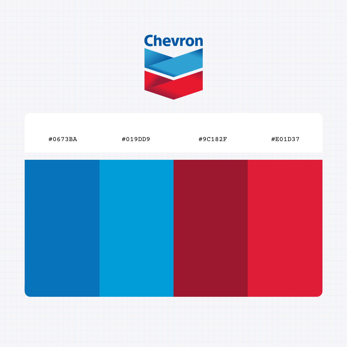 Chevron Corporation logo with HEX color values