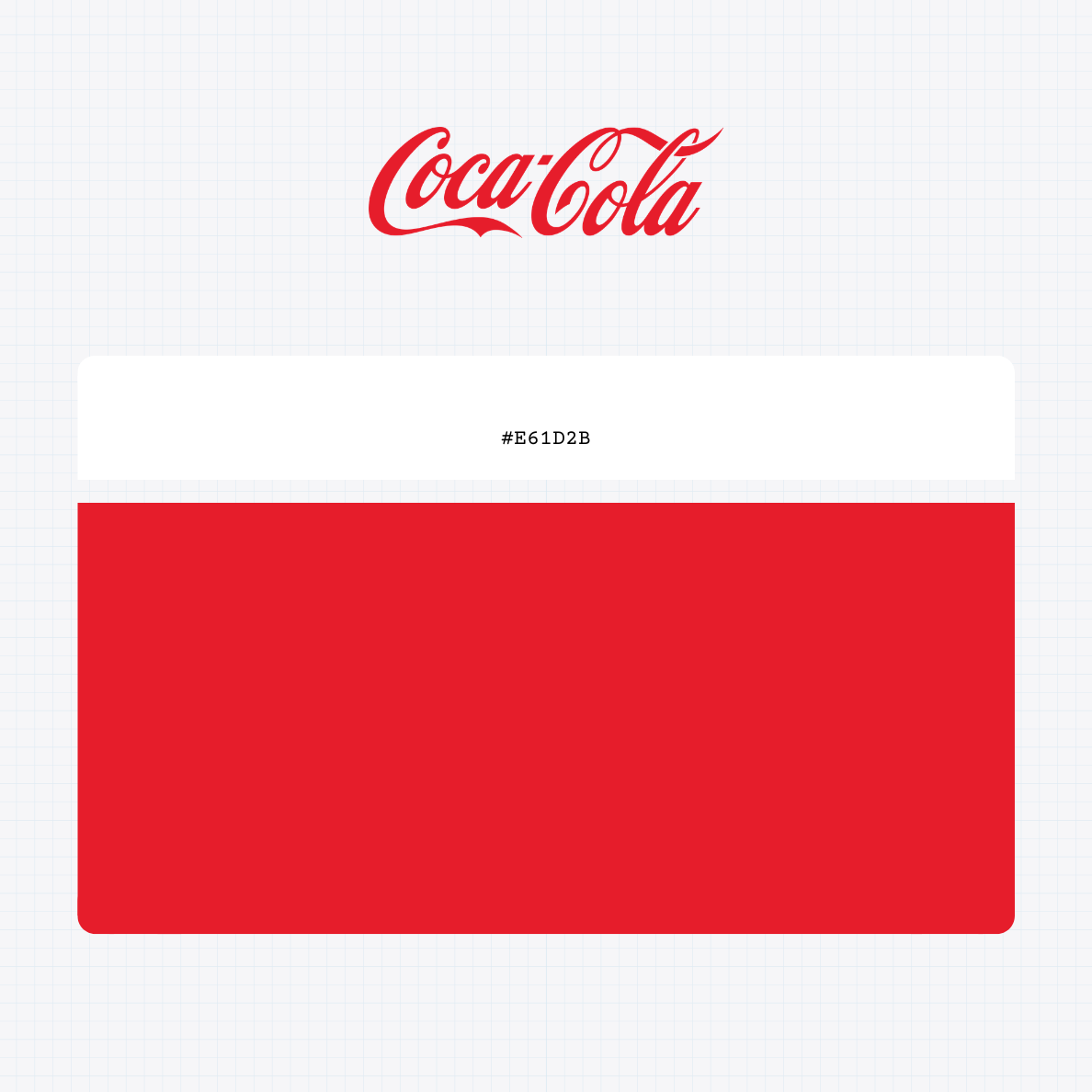 Coca-Cola logo with HEX color values