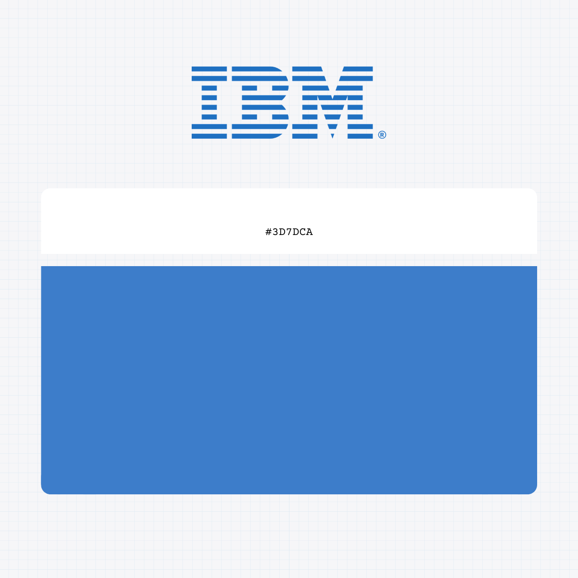 International Business Machines Corporation logo with HEX color values