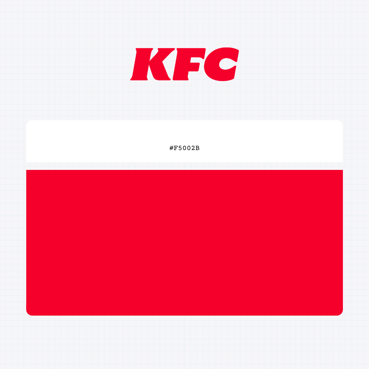 KFC Corporation logo with HEX color values