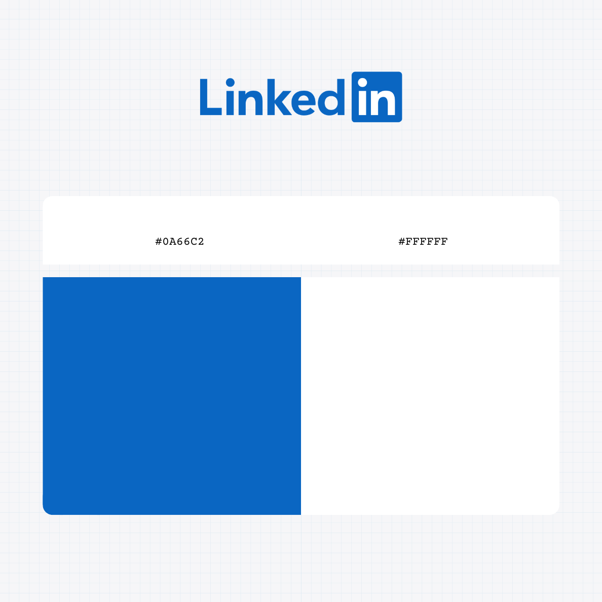 LinkedIn Corporation logo with HEX color values