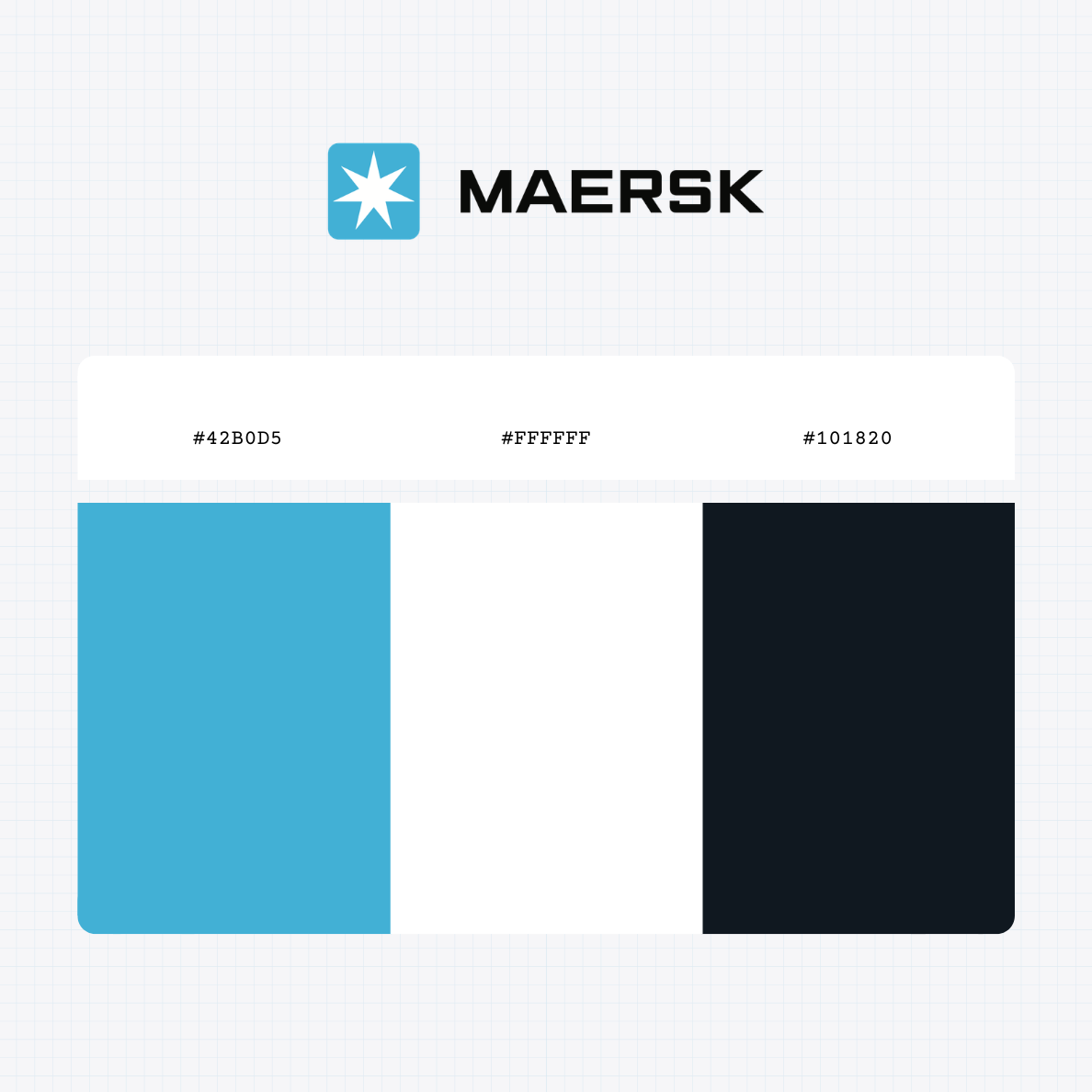 A.P. Moller - Maersk A/S logo with HEX color values