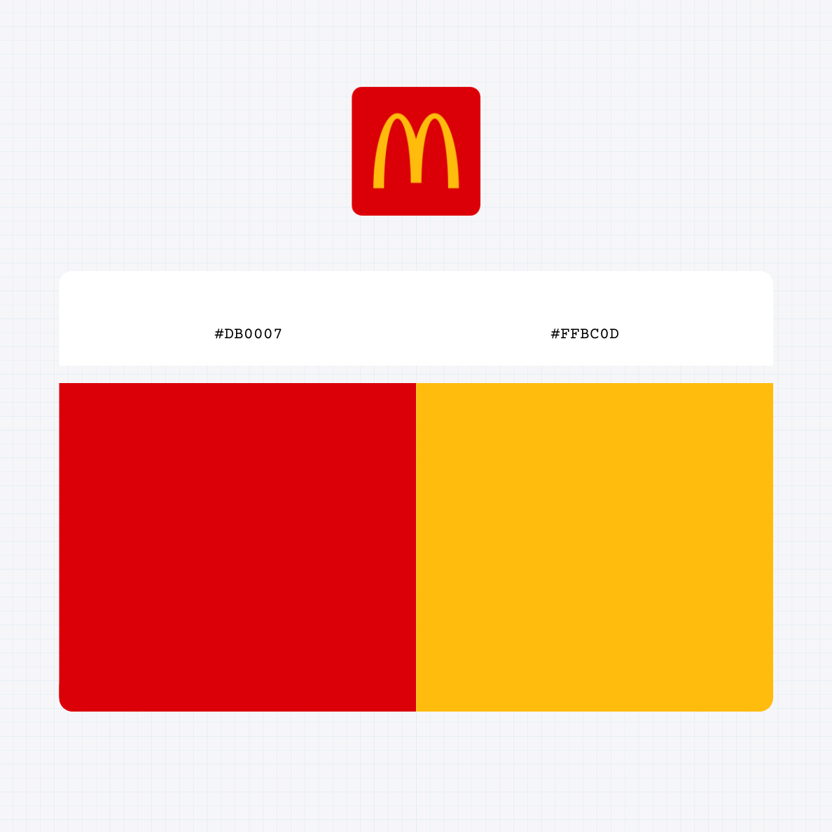 McDonald's Corporation logo with HEX color values