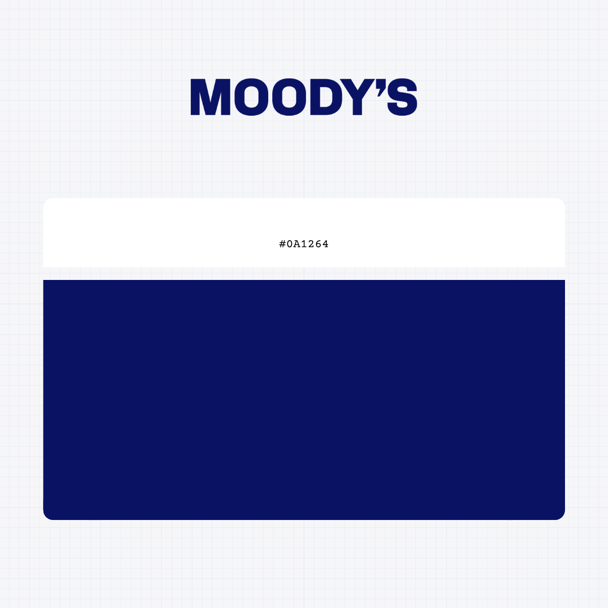 Moody's Corporation logo with HEX color values