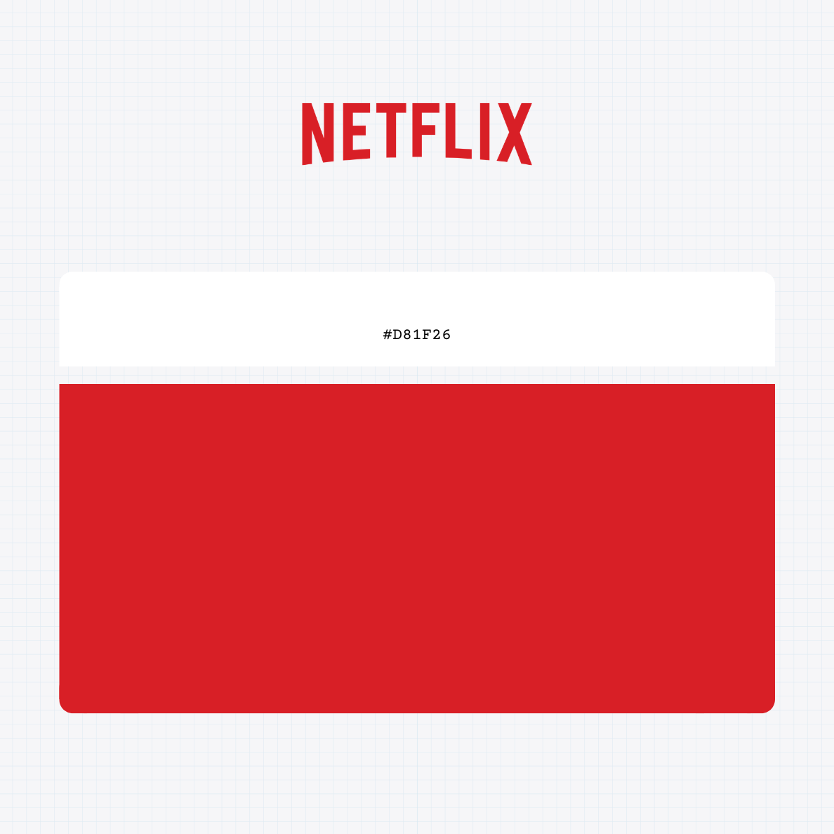 Netflix Inc logo with HEX color values