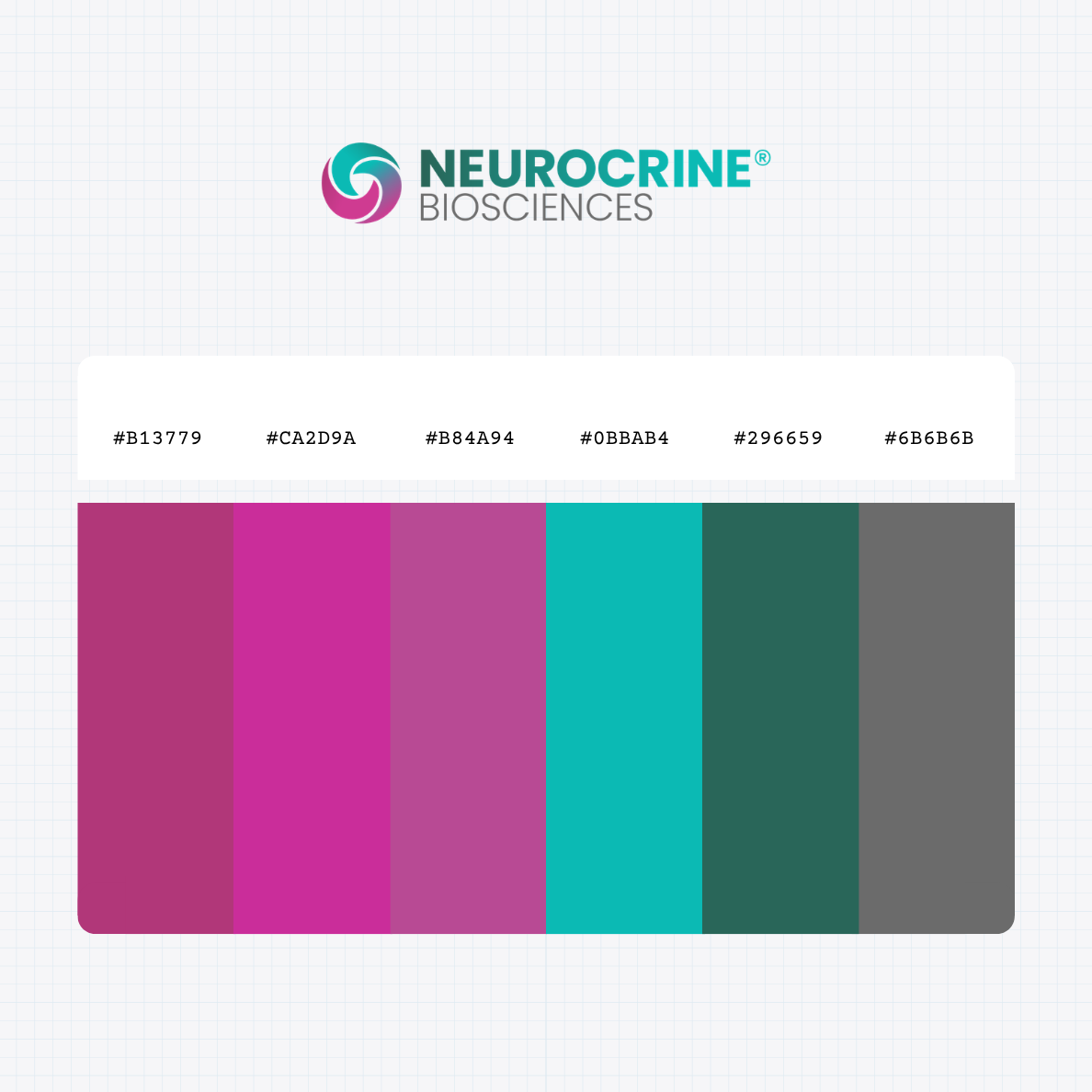 Neurocrine Biosciences Inc logo with HEX color values