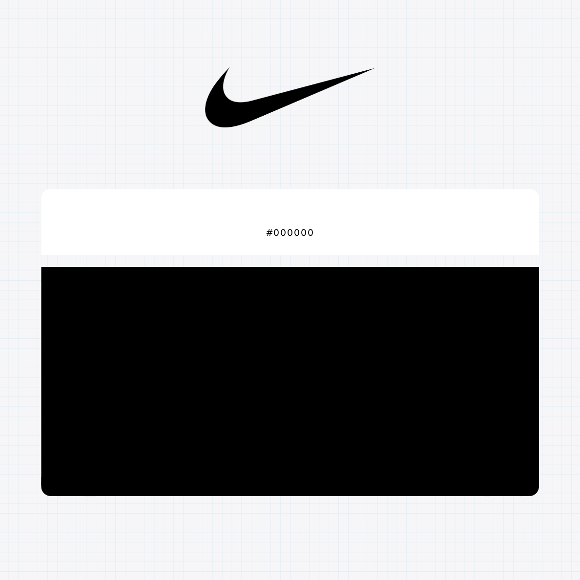 Nike logo with HEX color values