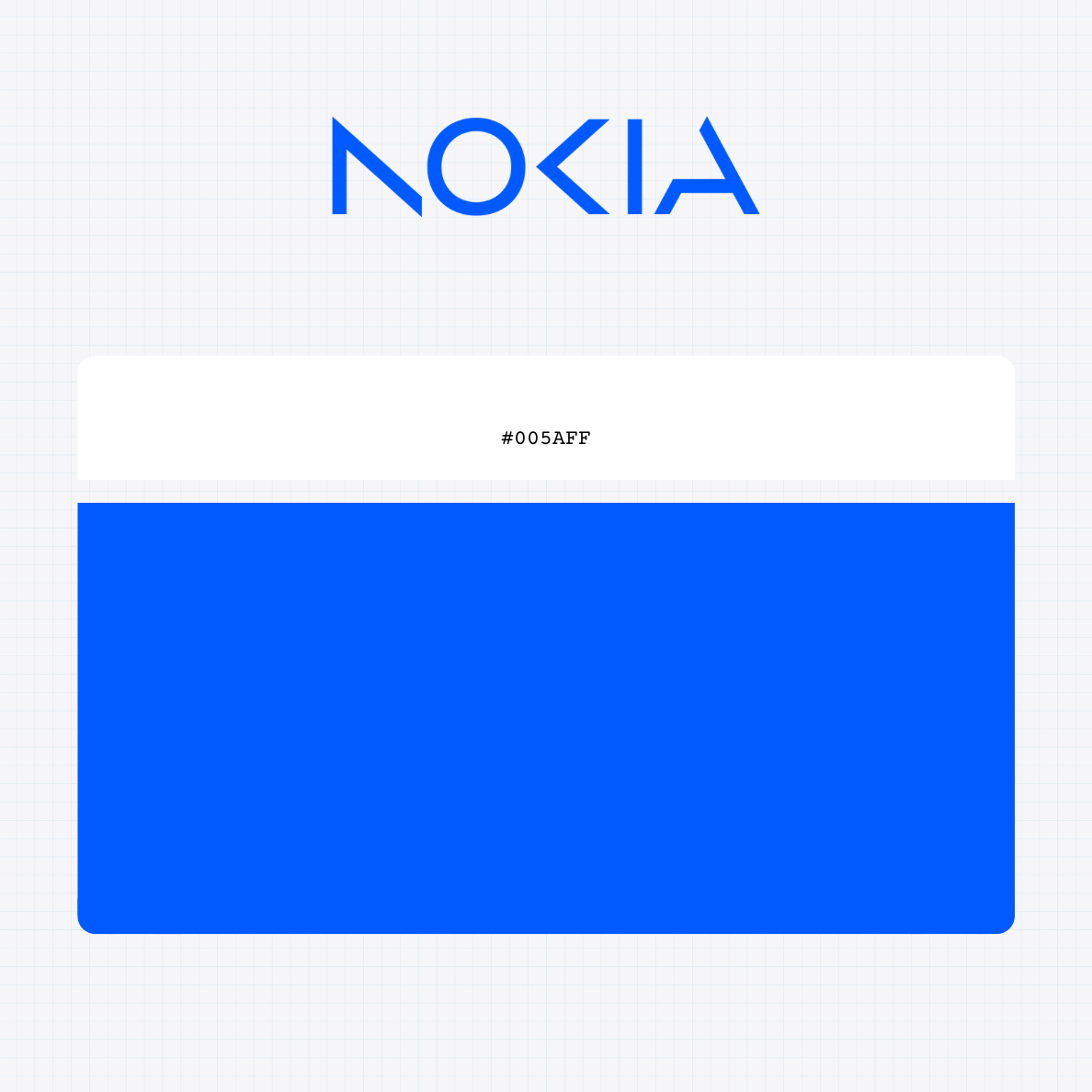 Nokia Corporation logo with HEX color values