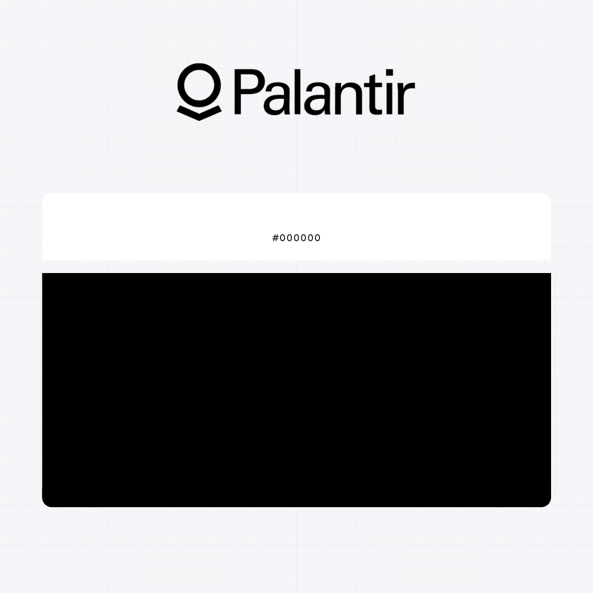Palantir Technologies Inc logo with HEX color values