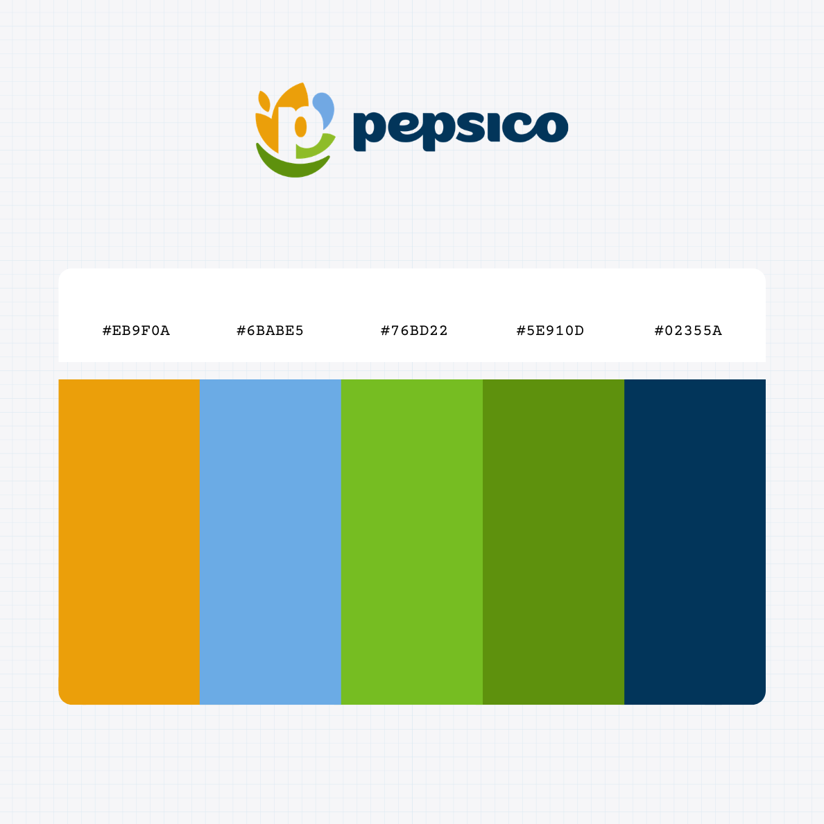 PepsiCo Inc logo with HEX color values