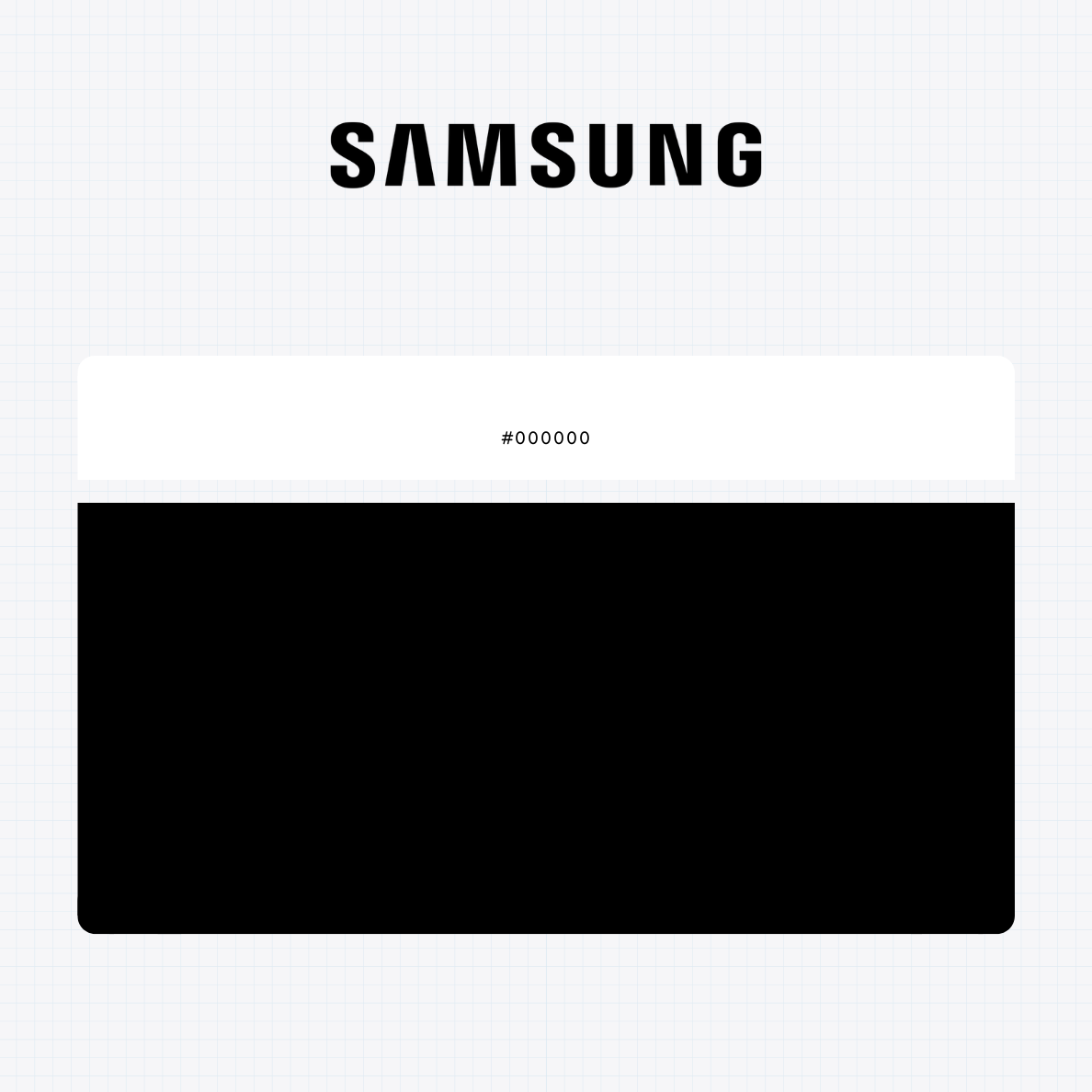 Samsung logo with HEX color values