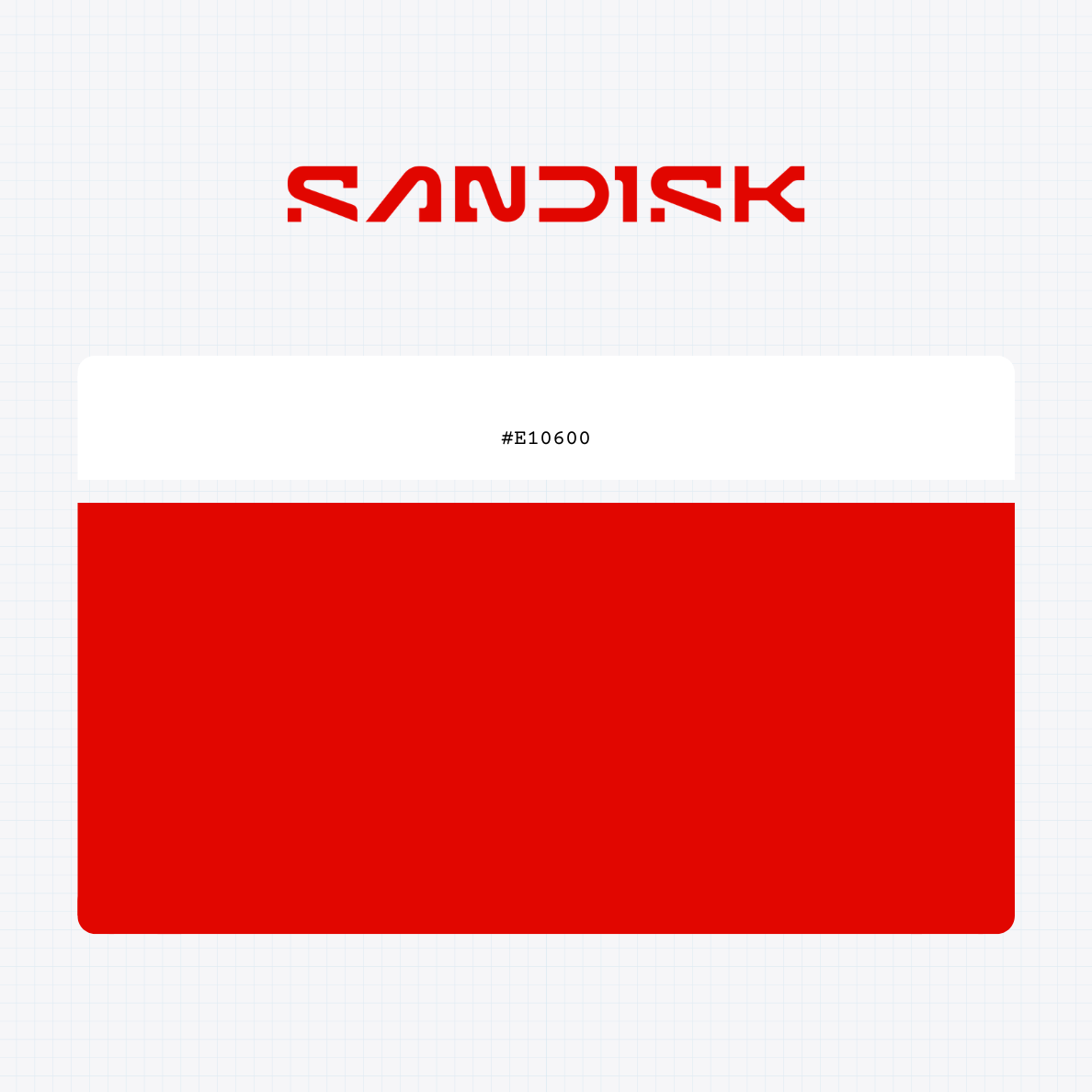 Sandisk Corporation logo with HEX color values