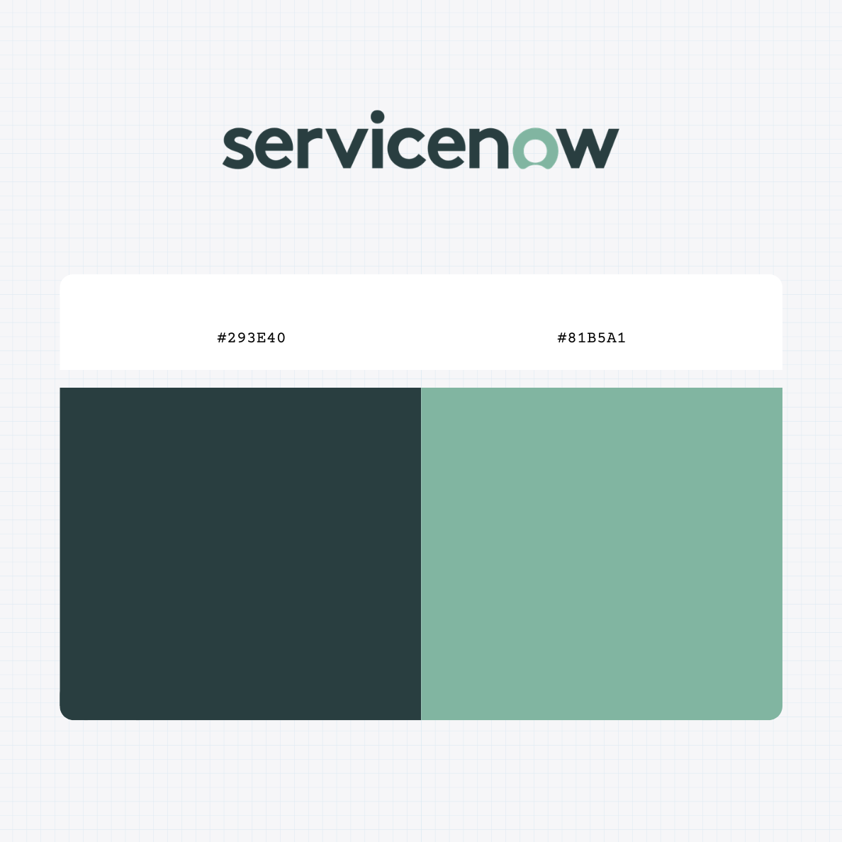 ServiceNow Inc logo with HEX color value