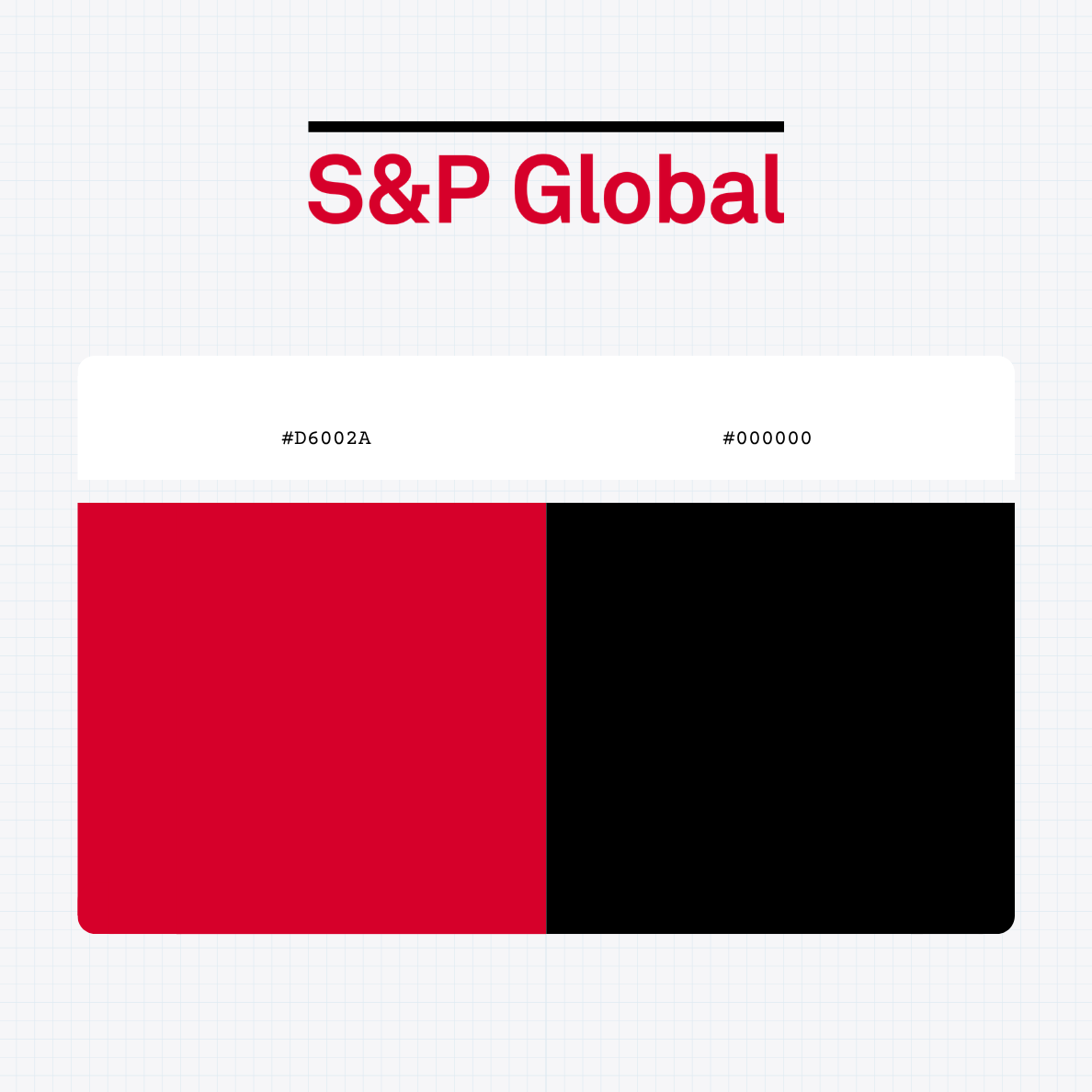 S&P Global Inc logo with HEX color values