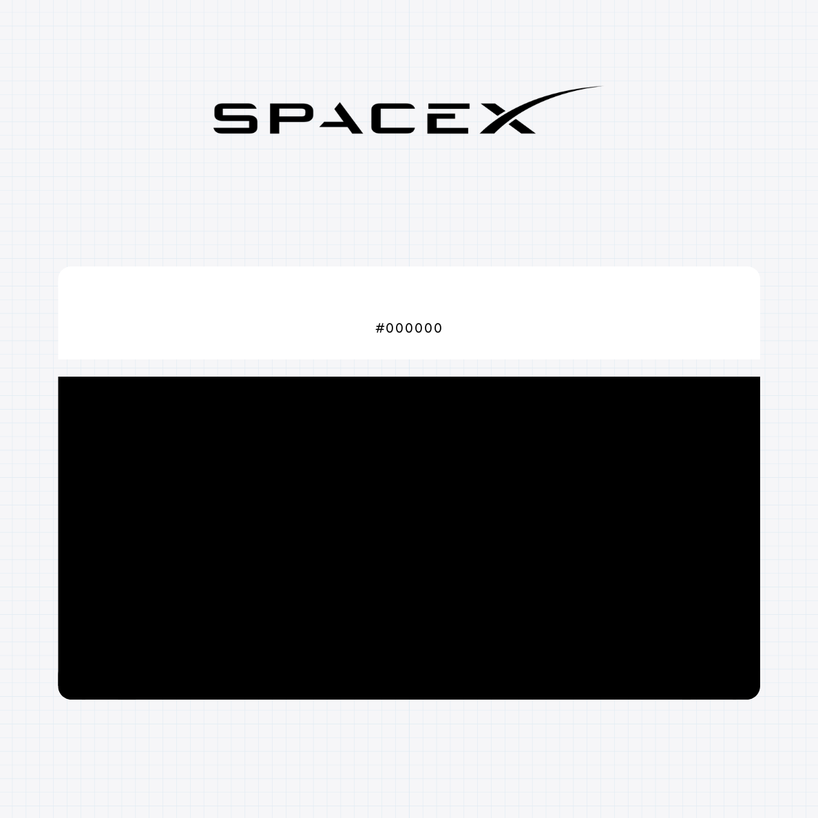 SpaceX logo with HEX color values