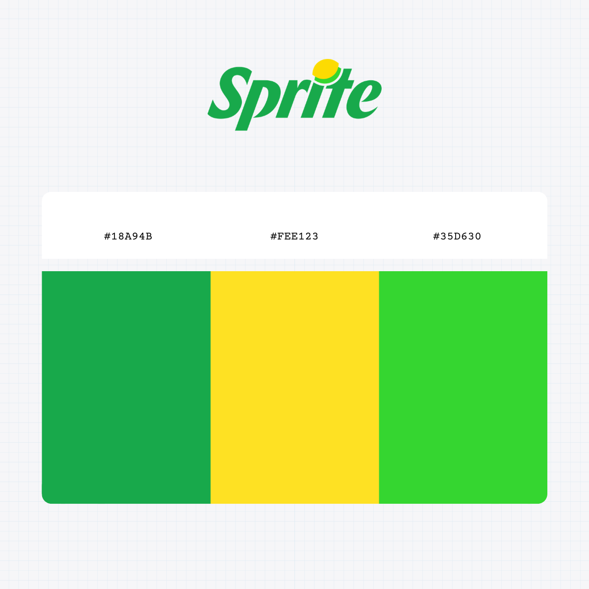 Sprite logo with HEX color values