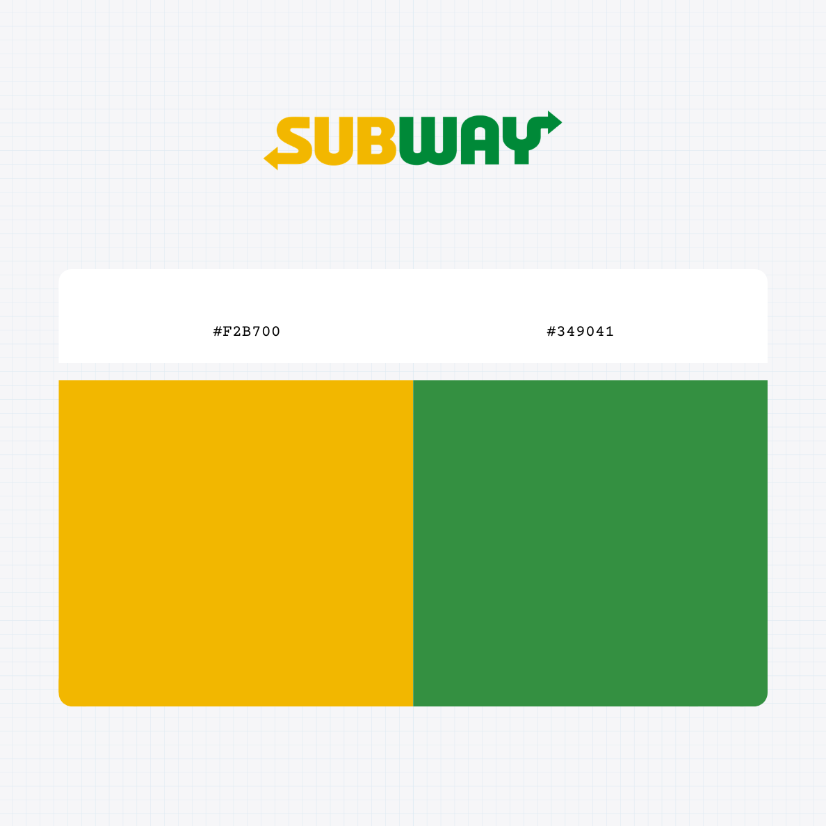 Subway IP LLC logo with HEX color values