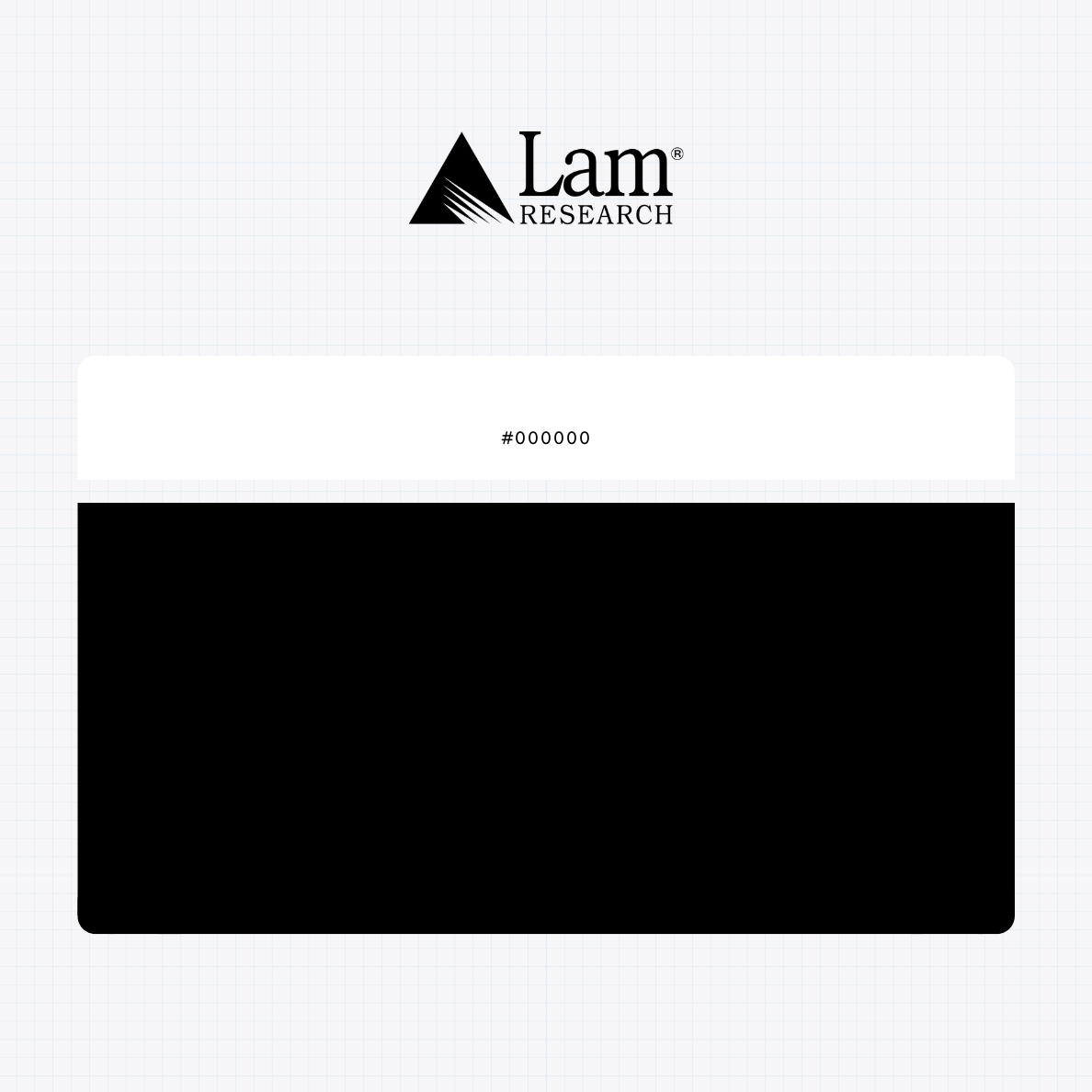 Lam Research Corporation logo with HEX color values