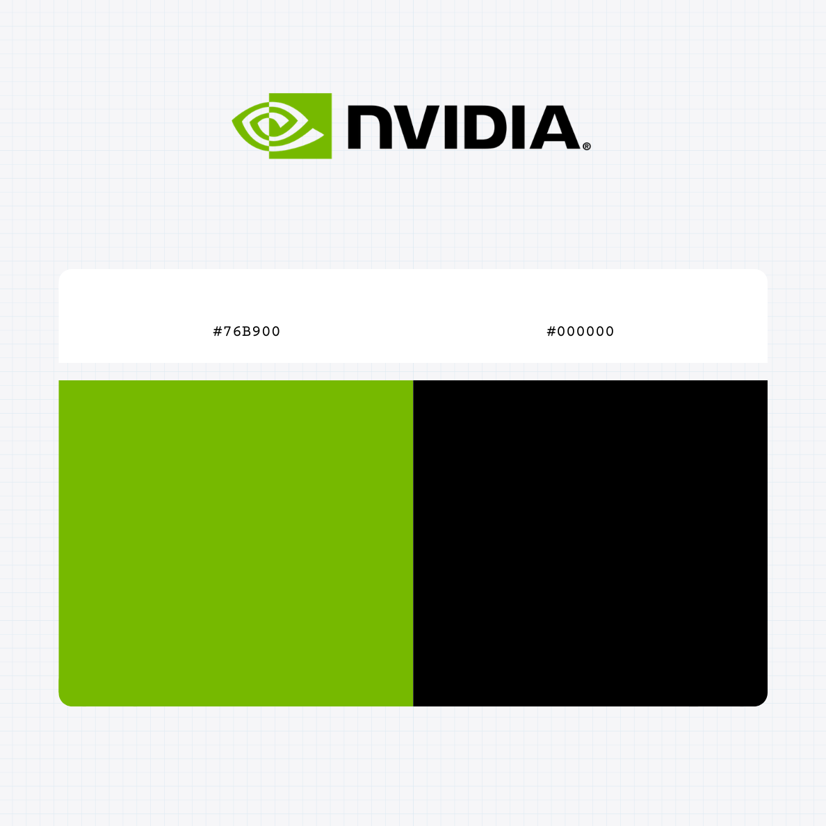 the nvidia logo color codes