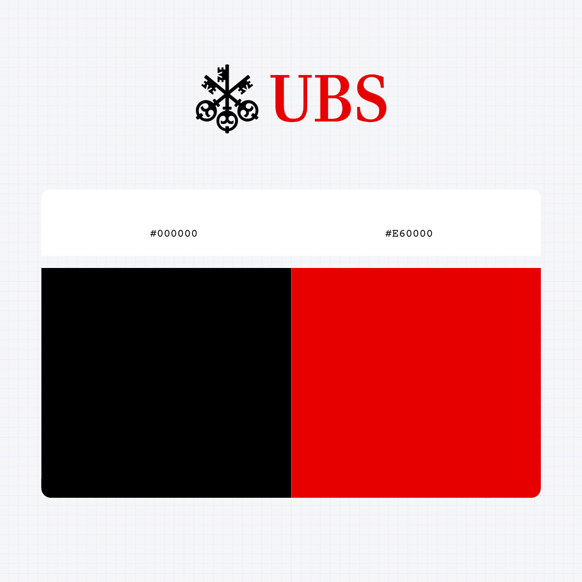 UBS Group AG logo with HEX color values