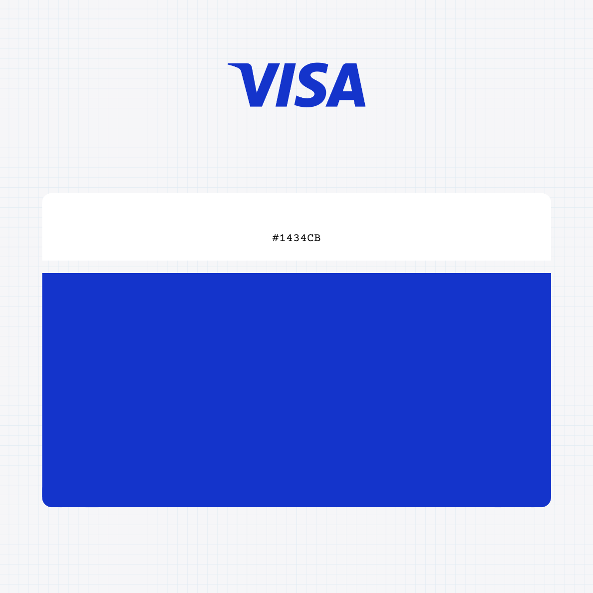 Visa Inc logo with HEX color values