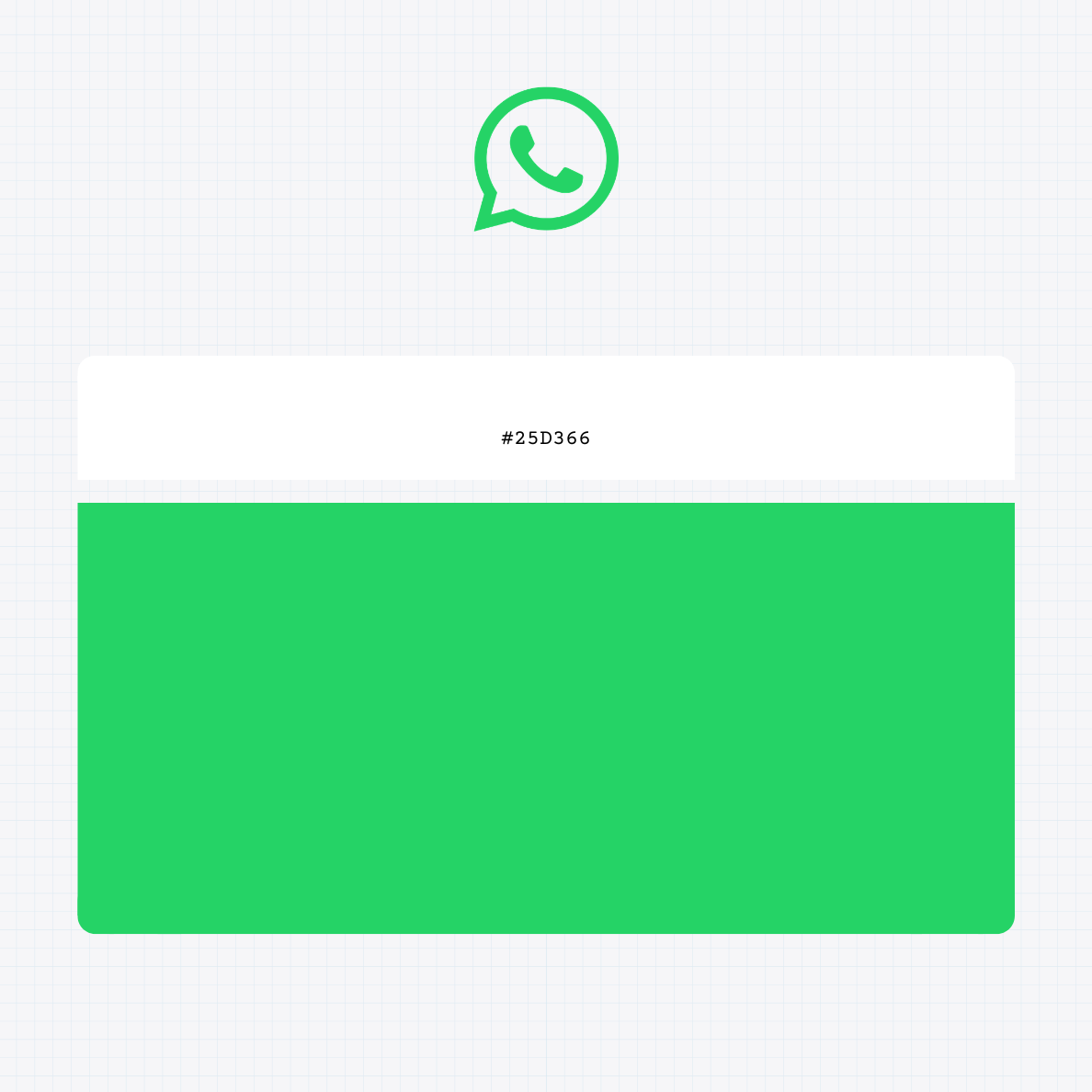 WhatsApp Messenger logo with HEX color values