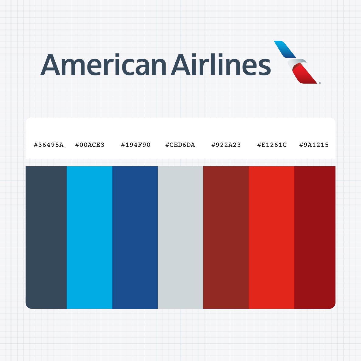 american airlines logo color codes
