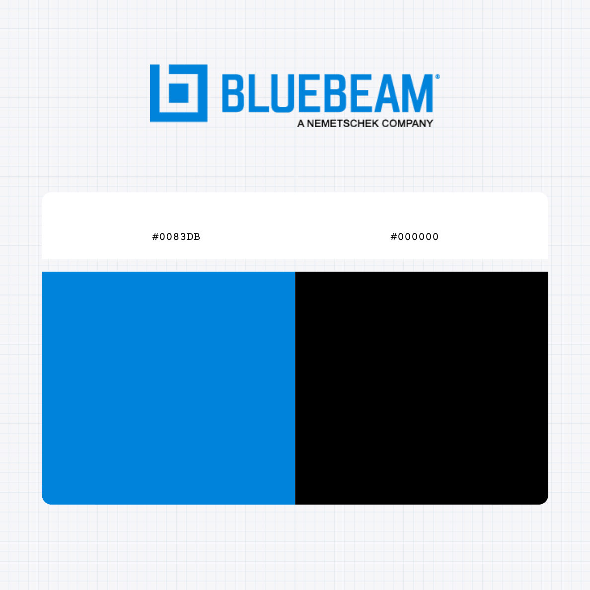 BB Bluebeam Inc logo with HEX color values