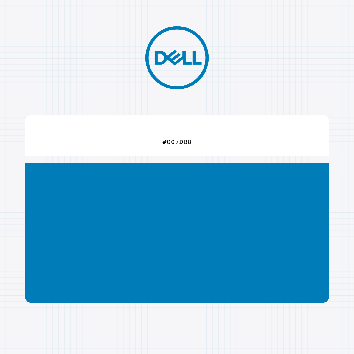 Dell logo with HEX color values