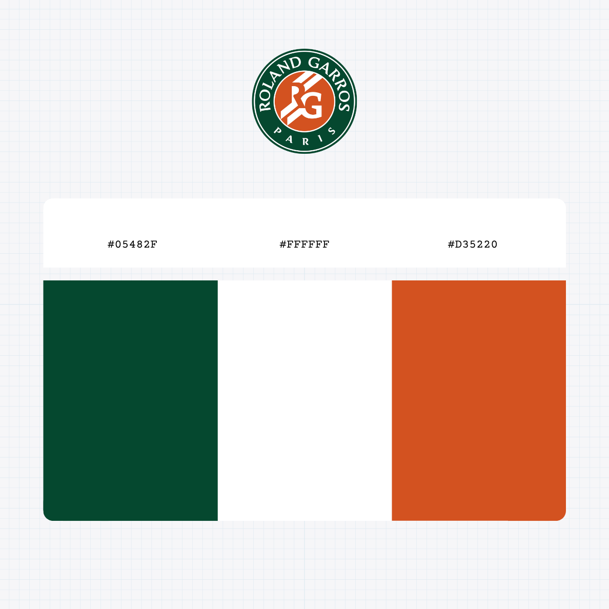 french open roland-garros logo with HEX color values