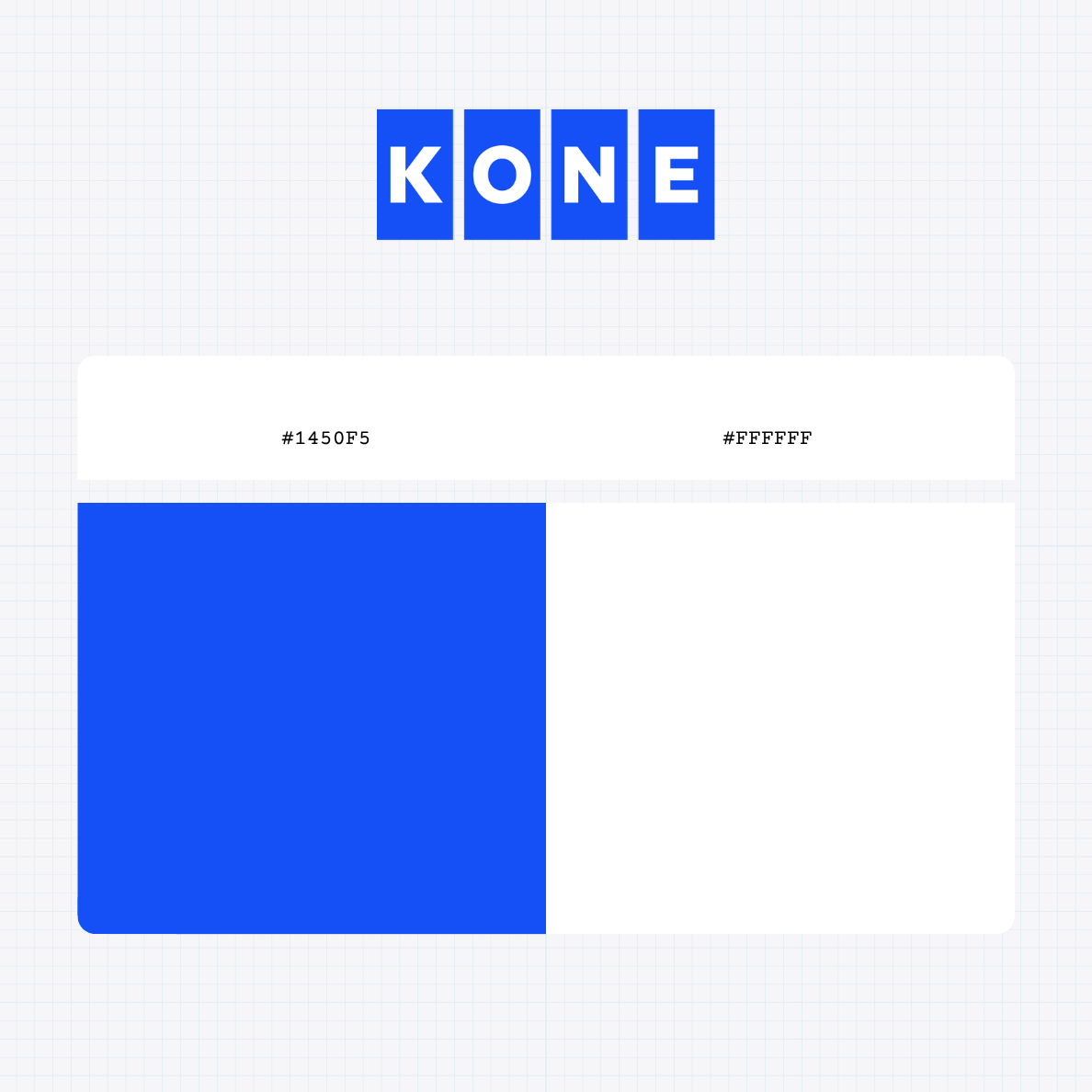 Kone Corporation logo with HEX color values