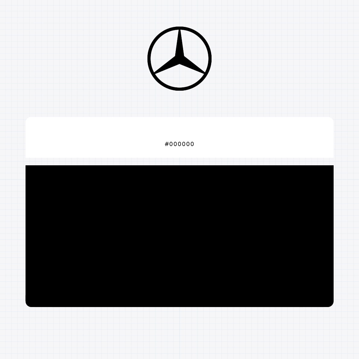 Mercedes-Benz logo with HEX color values