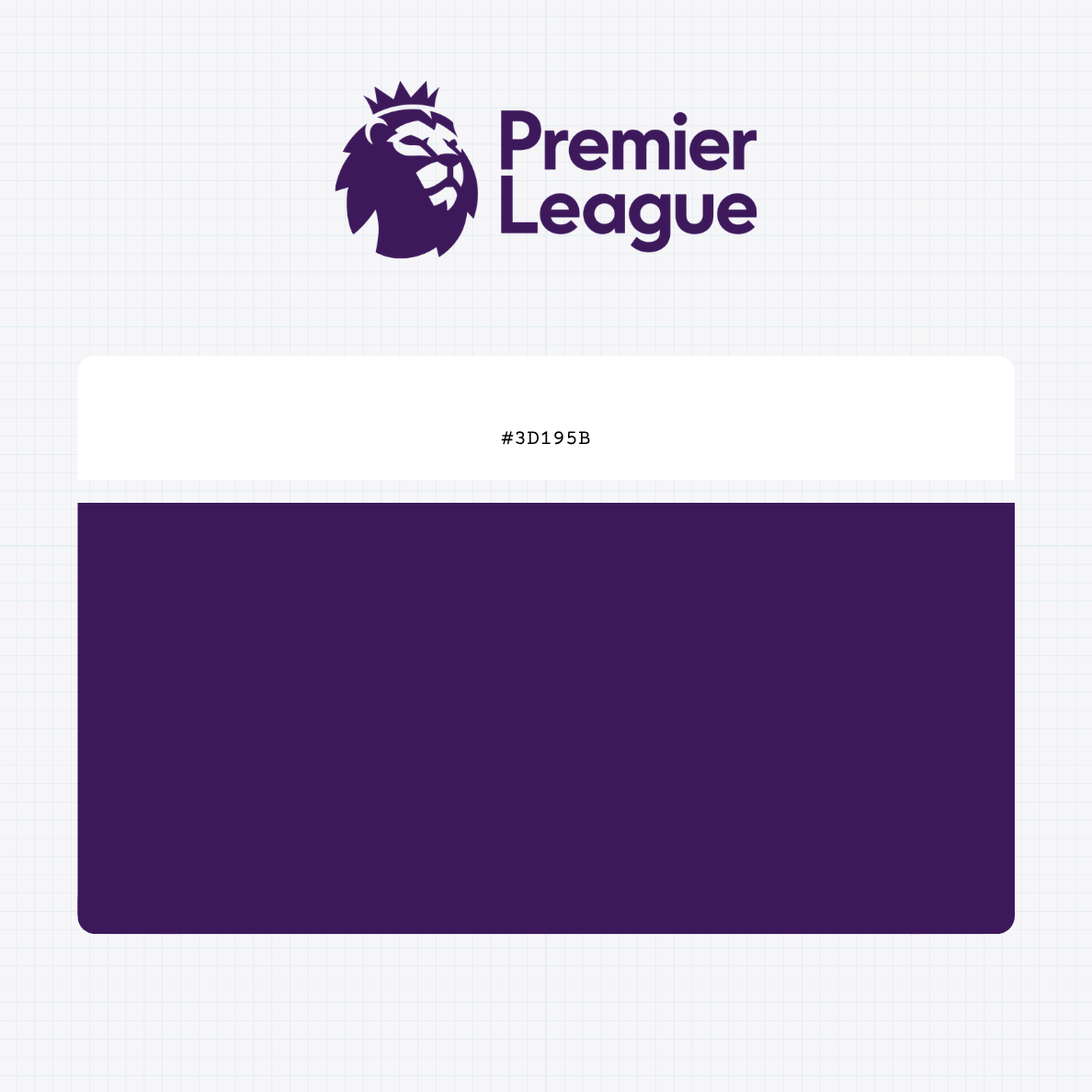 Premier League logo with HEX color values