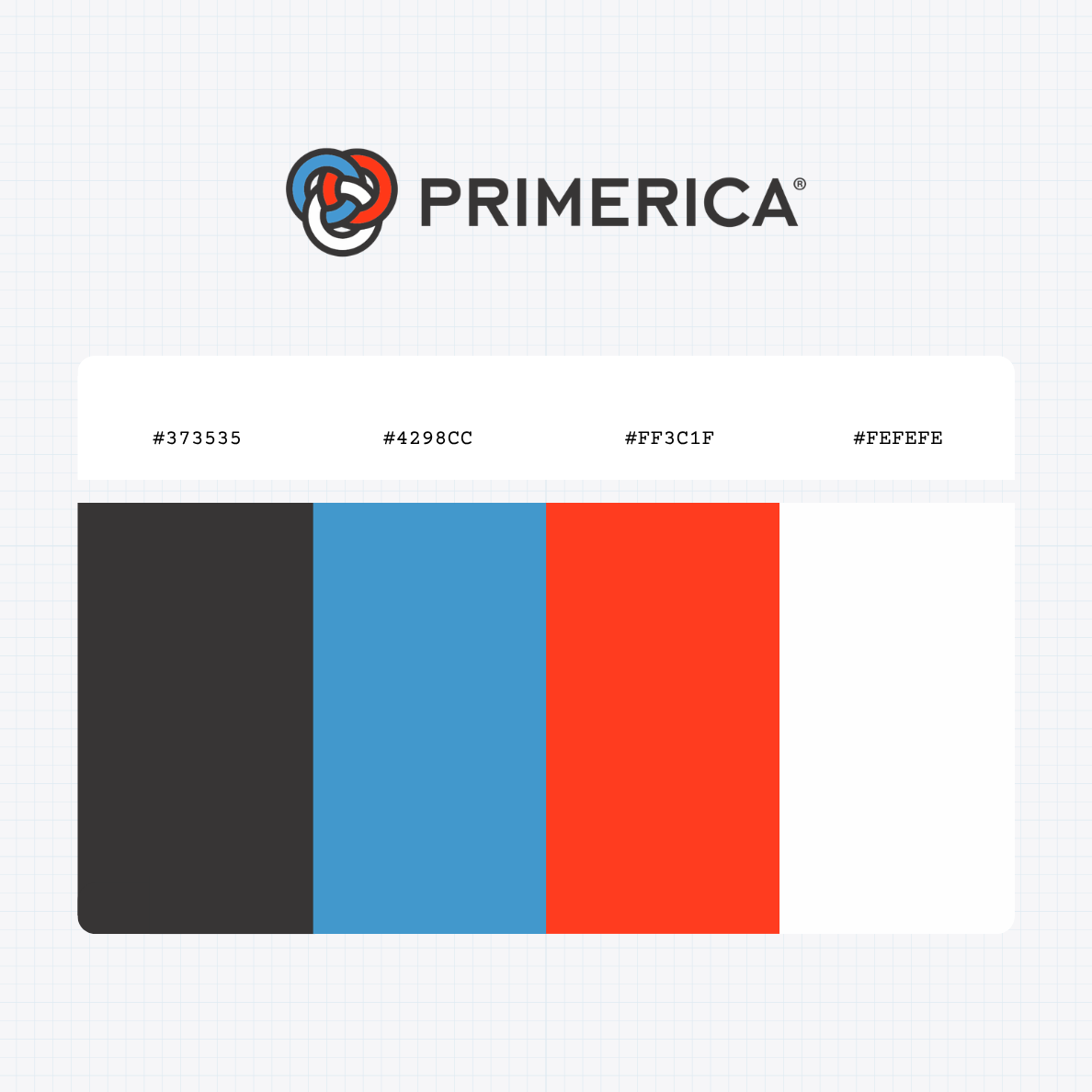 Primerica Inc logo with HEX color values