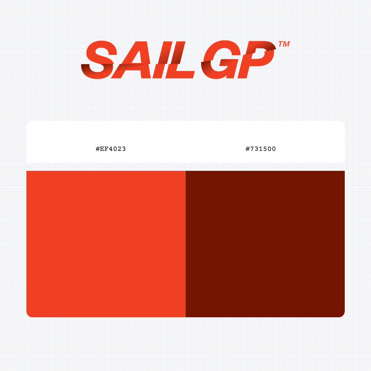 Rolex SailGP Championship logo with HEX color values