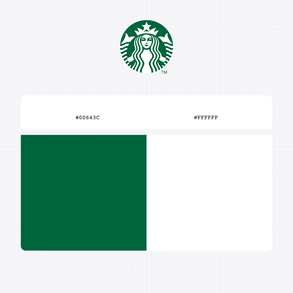 Starbucks Corporation logo with HEX color values