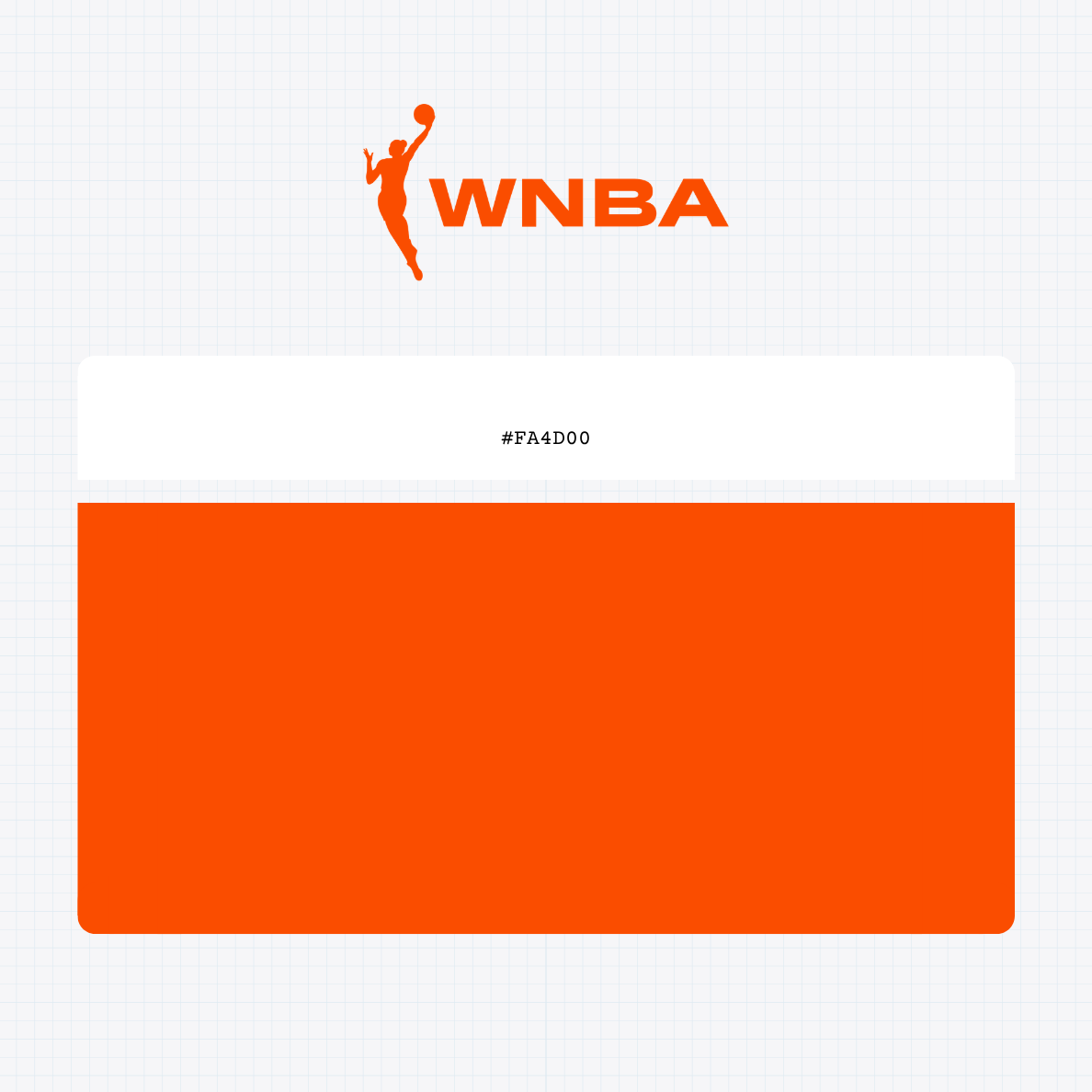 Women's National Basketball Association logo with HEX color values