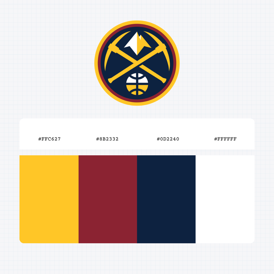 denver nuggets logo color codes