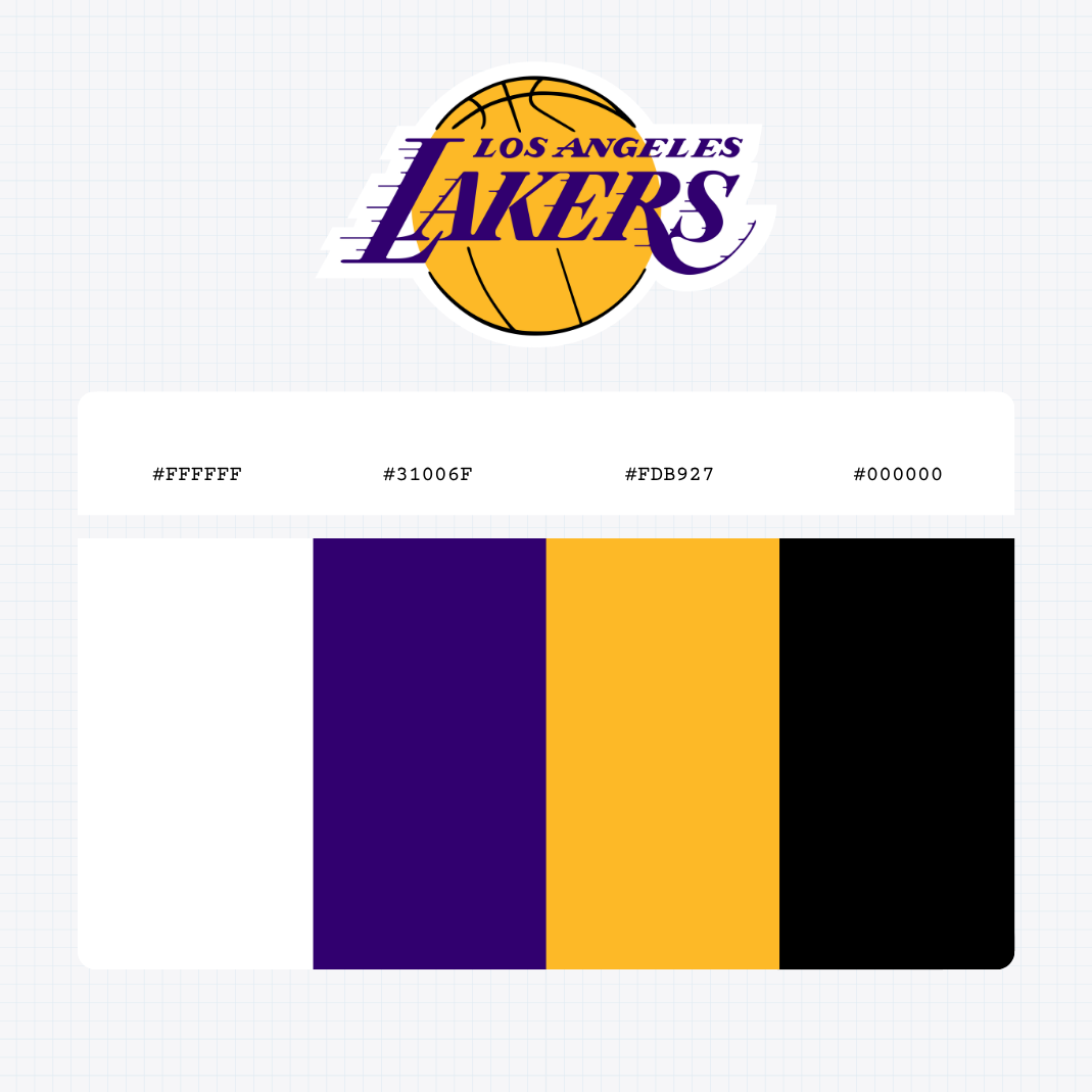 los angeles lakers logo color codes